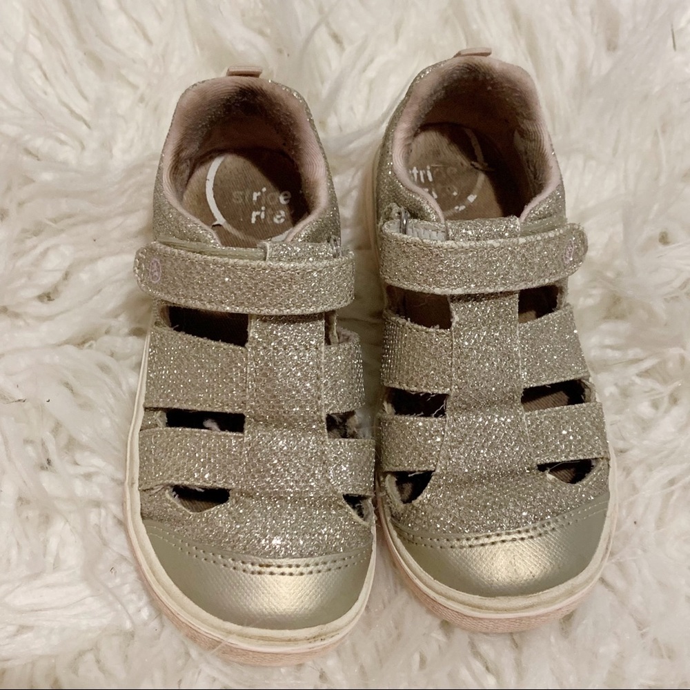 Stride Rite Hadley pewter glitter sandal sneakers